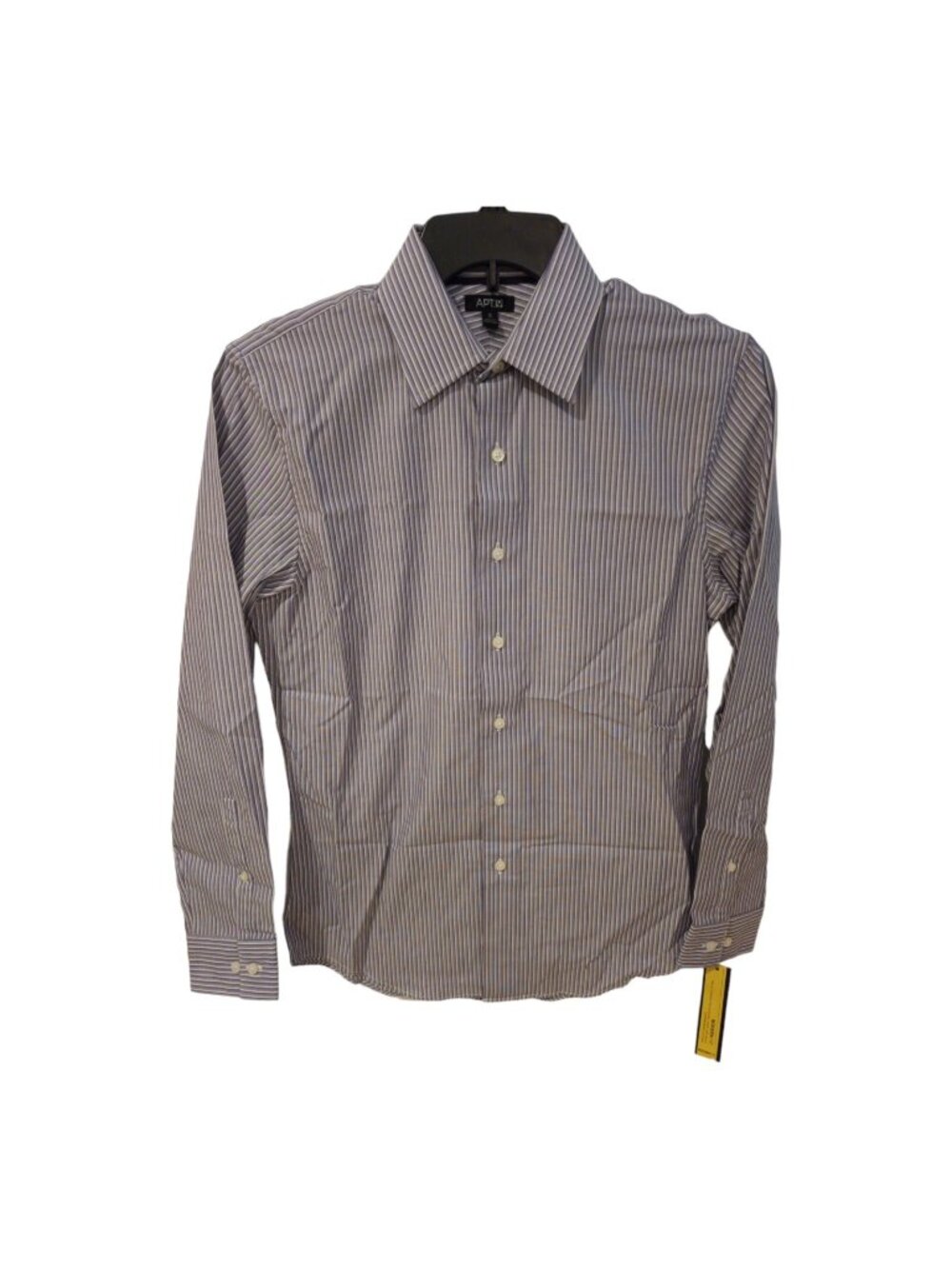 Apt 9 Men's Size S Button Down Long Sleeve Purple Vertical Stripes Collar Shirt
